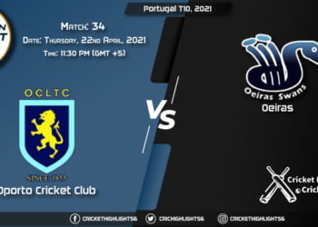 OCC vs OEI, Live Scorecard, Match 34, April 22, 2021, Live Cricket Score, Portugal T10, 2021