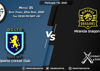 OCC vs MD, Live Scorecard, Match 35, April 23, 2021, Live Cricket Score, Portugal T10, 2021
