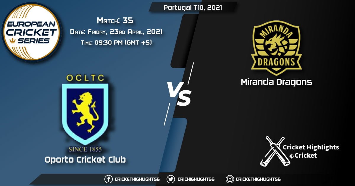 OCC vs MD, Live Scorecard, Match 35, April 23, 2021, Live Cricket Score, Portugal T10, 2021