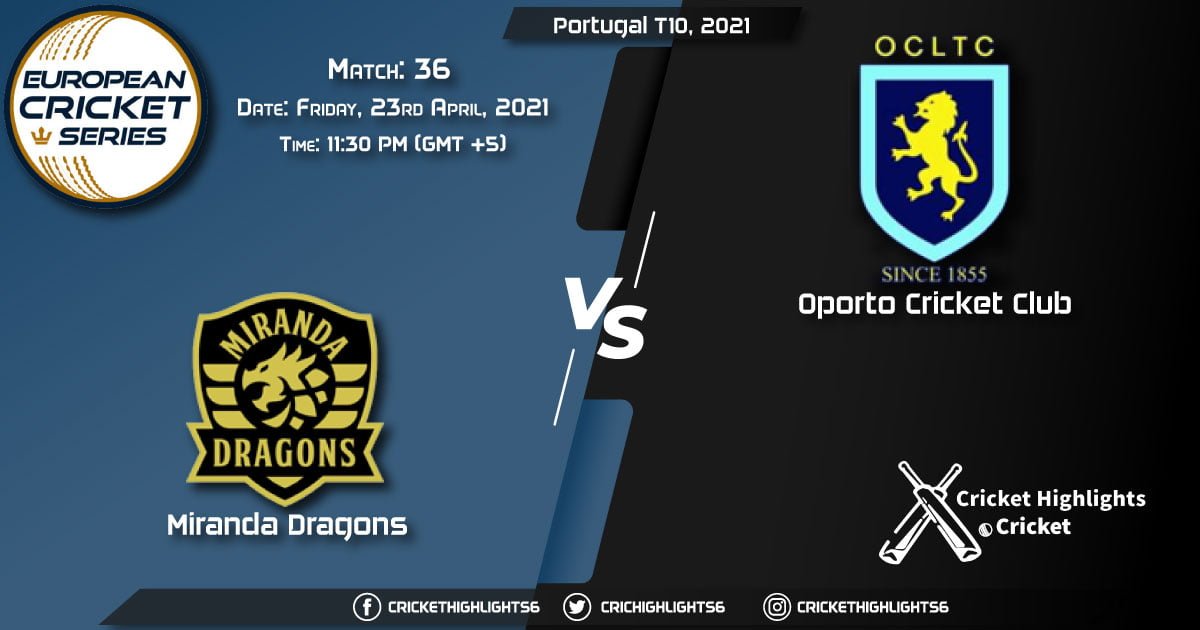 MD vs OCC, Live Scorecard, Match 36, April 23, 2021, Live Cricket Score, Portugal T10, 2021