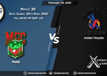 MAL vs IR, Live Scorecard, Match 39 April 25, 2021, Live Cricket Score, Portugal T10, 2021