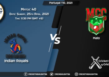 IR vs MAL, Live Scorecard, Match 40, April 25, 2021, Live Cricket Score, Portugal T10, 2021