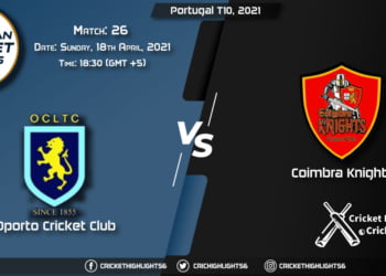 OCC vs CK, Live Scorecard, Match 26, April 18, 2021, Live Cricket Score, Portugal T10, 2021