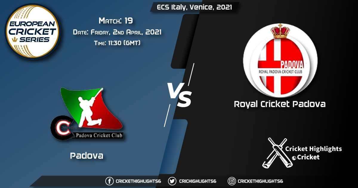 PAD vs RCP Live Scorecard, Match 19, April 02, 2021 Live Cricket Score, ECS Italy, Venice, 2021