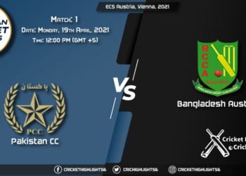 PKC vs BAA, Live Scorecard, Match 1, April 19, 2021, Live Cricket Score, ECS Austria, Vienna, 2021