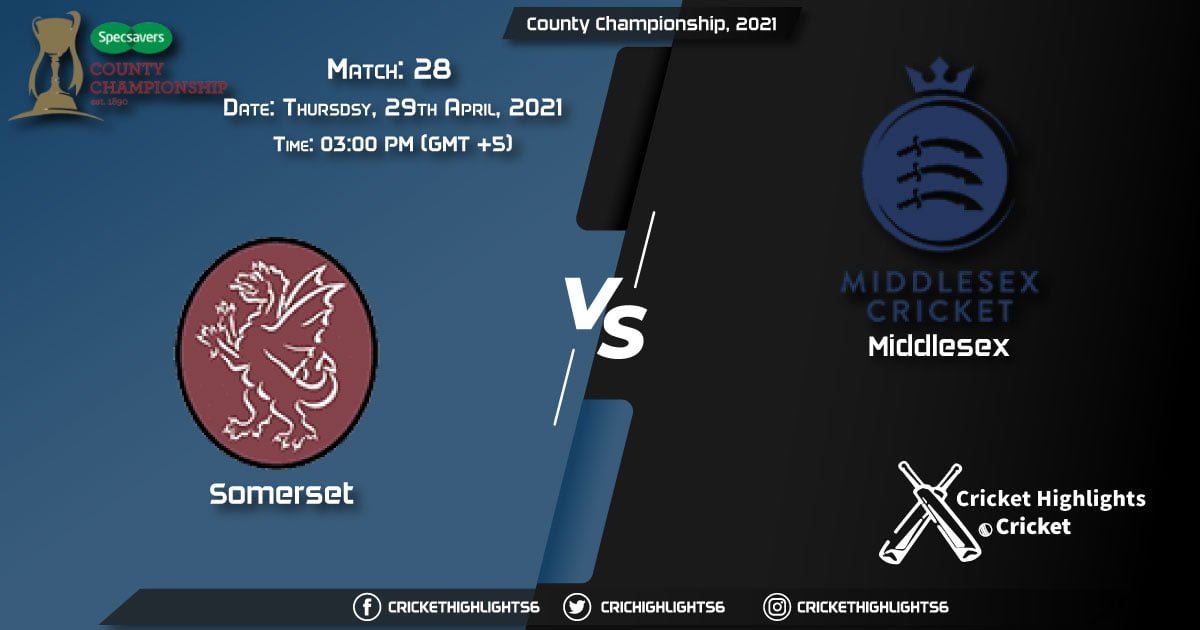 SOM vs MID, Live Scorecard, Match 28, April 29, 2021, Live Cricket Score, County Championship, 2021