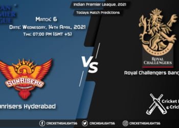 Indian T20 League, 2021, Match 6: SRH vs RCB, Playing 11 & Today's Match Predictions