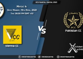 VCC vs PKC, Live Scorecard, Match 4, April 19, 2021, Live Cricket Score, ECS Austria, Vienna, 2021