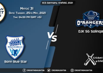 BBS vs DSS, Live Scorecard, Match 31, May 25, 2021, Live Cricket Score, ECS Germany, Krefeld, 2021