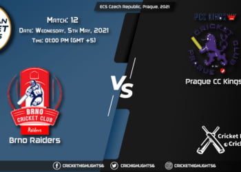 BRD vs PCK, Live Scorecard, Match 12, May 5, 2021, Live Cricket Score, ECS Czech Republic, Prague, 2021