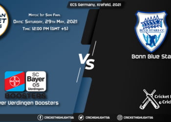 BUB vs BBS, Live Scorecard, Match 1st Semi Final, May 29, 2021, Live Cricket Score, ECS Germany, Krefeld, 2021