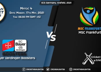 BUB vs MSF, Live Scorecard, Match 4, May 17, 2021, Live Cricket Score, ECS Germany, Krefeld, 2021