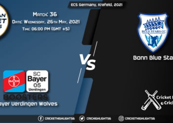 BUW vs BBS, Live Scorecard, Match 36, May 26, 2021, Live Cricket Score, ECS Germany, Krefeld, 2021