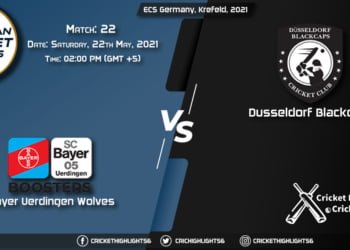 BUW vs DB, Live Scorecard, Match 22, May 22, 2021, Live Cricket Score, ECS Germany, Krefeld, 2021