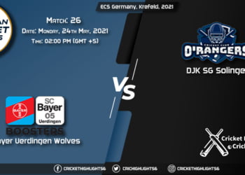BUW vs DSS, Live Scorecard, Match 26, May 24, 2021, Live Cricket Score, ECS Germany, Krefeld, 2021