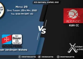 BUW vs KCC, Live Scorecard, Match 29, May 25, 2021, Live Cricket Score, ECS Germany, Krefeld, 2021