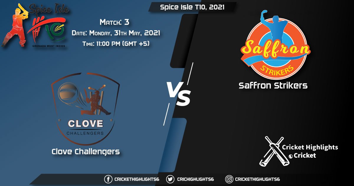CC vs SS, Live Scorecard, Match 3, May 31, 2021, Spice Isle T10, 2021
