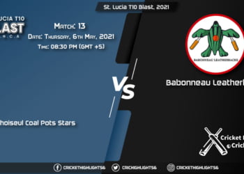 CCP vs BLS, Live Scorecard, Match 13, May 6, 2021, Live Cricket Score, St. Lucia T10 Blast, 2021