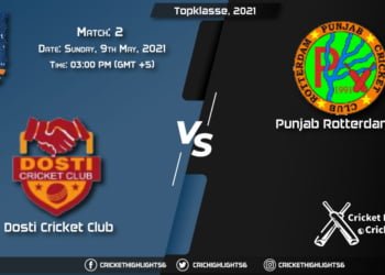 DCC vs PRC, Live Scorecard, Match 2, May 9, 2021, Live Cricket Score, Topklasse, 2021