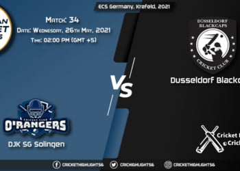 DSS vs DB, Live Scorecard, Match 34, May 26, 2021, Live Cricket Score, ECS Germany, Krefeld, 2021