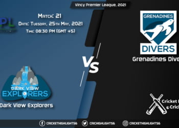 DVE vs GRD, Live Scorecard, Match 21, May 25, 2021, Live Cricket Score, Vincy Premier League, 2021