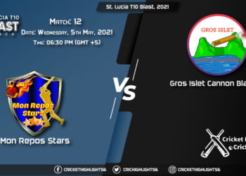 MRS vs GICB, Live Scorecard, Match 12, May 5, 2021, Live Cricket Score, St. Lucia T10 Blast, 2021
