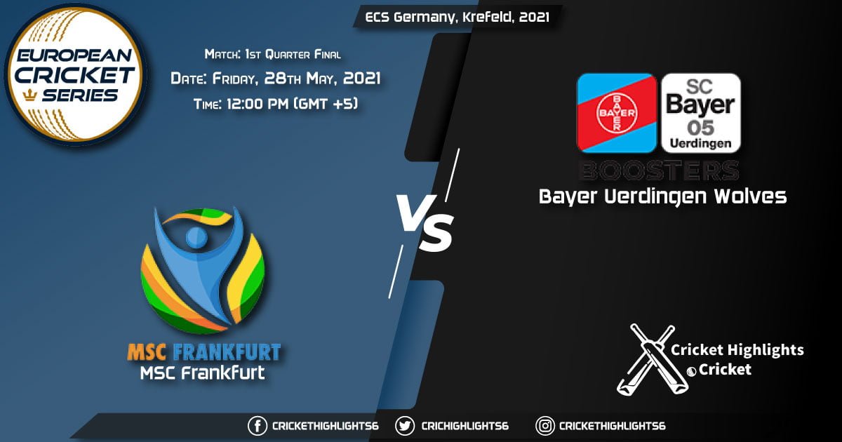 MSF vs BUW, Live Scorecard, Match 1st Quarter, May 28, 2021, Live Cricket Score, ECS Germany, Krefeld, 2021