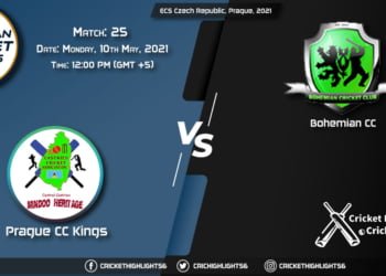PCK vs BCC, Live Scorecard, Match 25, May 10, 2021, Live Cricket Score, ECS Czech Republic, Prague, 2021