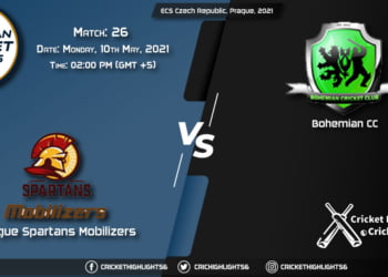 PSM vs BCC, Live Scorecard, Match 26, May 10, 2021, Live Cricket Score, ECS Czech Republic, Prague, 2021