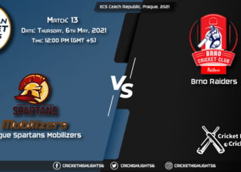 PSM vs BRD, Live Scorecard, Match 13, May 6, 2021, Live Cricket Score, ECS Czech Republic, Prague, 2021