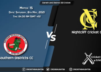 SD vs NCC, Live Scorecard, Match 15, May 8, 2021, Live Cricket Score, Darwin and District ODI Cricket Competition - Premier Grade, 2021