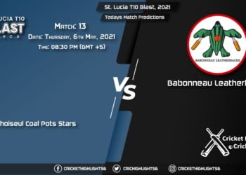 St. Lucia T10 Blast, 2021, Match 13: CCP vs BLS, Playing 11 & Today's Match Predictions
