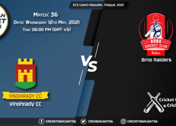VCC vs BRD, Live Scorecard, Match 36, May 12, 2021, Live Cricket Score, ECS Czech Republic, Prague, 2021