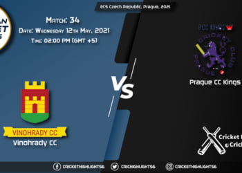 VCC vs PCK, Live Scorecard, Match 34, May 12, 2021, Live Cricket Score, ECS Czech Republic, Prague, 2021