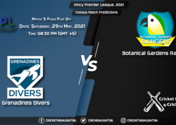 Vincy Premier League, 2021, 5th Place Play off Match GRD vs BGR, Playing 11 & Today's Match Predictions