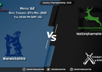 WAS vs NOT, Live Scorecard, Match 62th, May 27, 2021, Live Cricket Score, County Championship, 2021