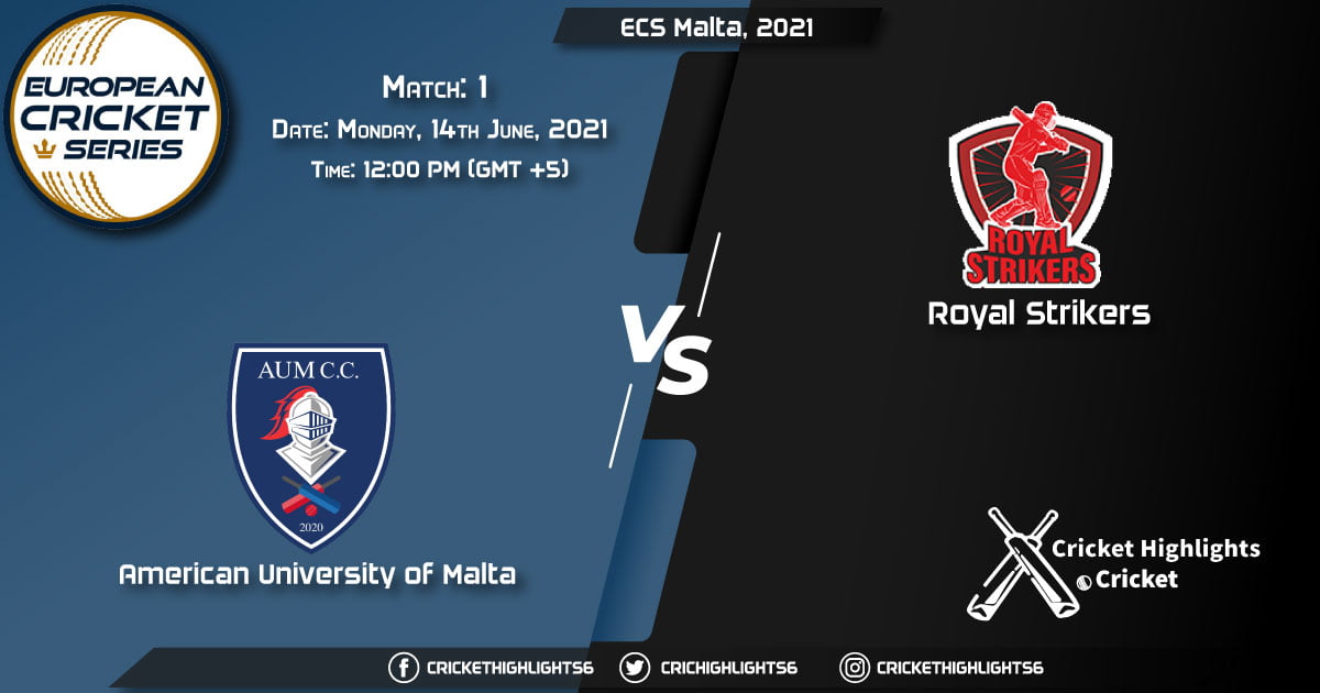 AUM vs RST, Live Scorecard, Match 1, June 14, 2021, Live Cricket Score, ECS Malta, 2021