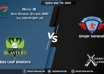 BLB vs GG, Live Scorecard, Match 18, June 5, 2021, Live Cricket Score, Spice Isle T10, 2021