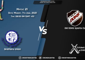 BU vs DOHS, Live Scorecard, Match 21th, June 7, 2021, Live Cricket Score, Bangabandhu Dhaka Premier Division T20 Cricket League, 2021