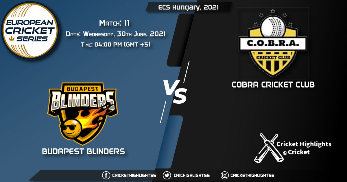 BUB vs COB, Live Scorecard, Match 11, June 30, 2021, Live Cricket Score, ECS Hungary, 2021