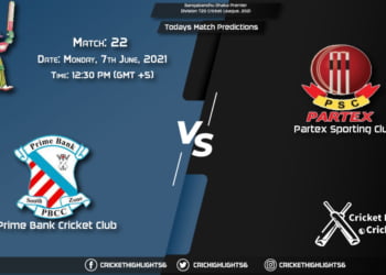 Bangabandhu Dhaka Premier Division T20 Cricket League, 2021, Match 22 PBCC vs PAR, Playing 11 & Today's Match Predictions