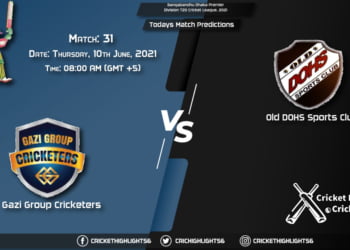 Bangabandhu Dhaka Premier Division T20 Cricket League, 2021, Match 31 GGC vs DOHS, Playing 11 & Today's Match Predictions