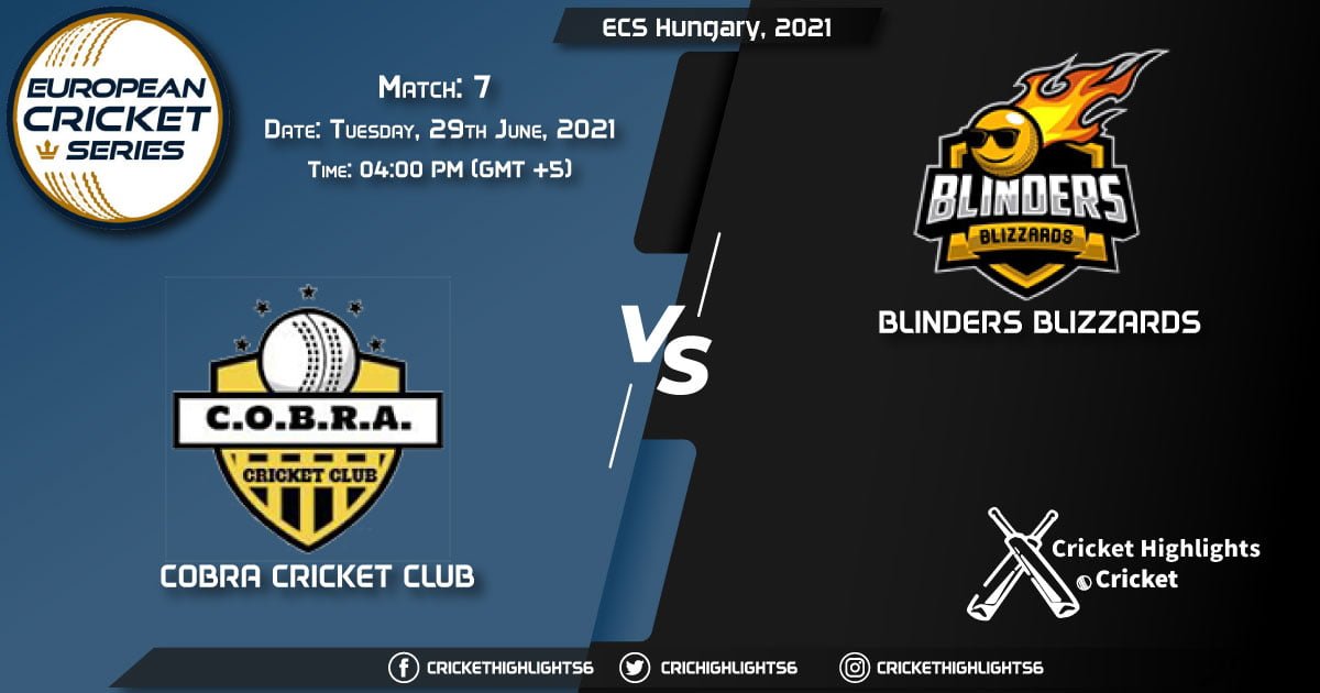 COB vs BLB, Live Scorecard, Match 7, June 29, 2021, Live Cricket Score, ECS Hungary, 2021