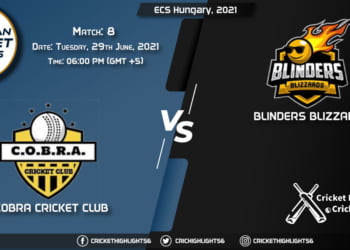 COB vs BLB, Live Scorecard, Match 8, June 29, 2021, Live Cricket Score, ECS Hungary, 2021