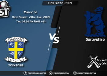 DUR vs WAS, Live Scorecard, Match 51, June 20, 2021, Live Cricket Score, T20 Blast, 2021