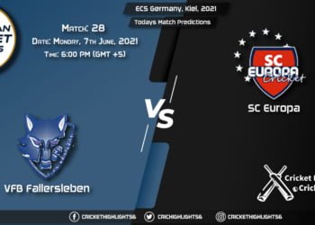 ECS Germany, Kiel, 2021, Match 28 VFB vs SCE, Playing 11 & Today's Match Predictions