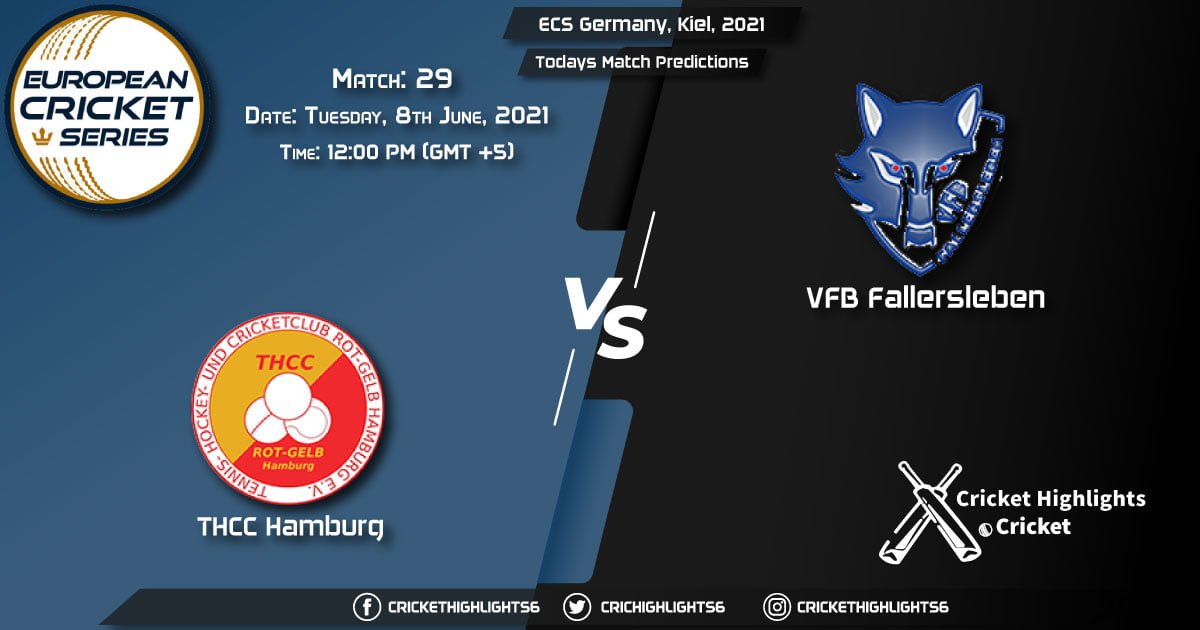 ECS Germany, Kiel, 2021, Match 29 THCC vs VFB, Playing 11 & Today's Match Predictions