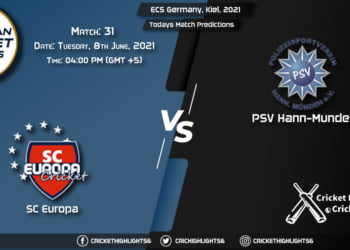 ECS Germany, Kiel, 2021, Match 31 SCE vs PSV, Playing 11 & Today's Match Predictions