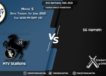 ECS Germany, Kiel, 2021, Match 5 MTV vs SGH, Playing 11 & Today's Match Predictions