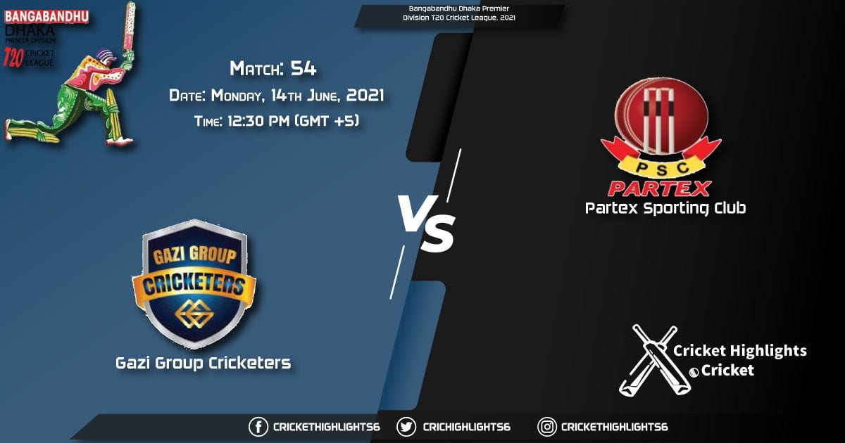GGC vs PAR, Live Scorecard, Match 54, June 14, 2021, Live Cricket Score, Bangabandhu Dhaka Premier Division T20 Cricket League, 2021